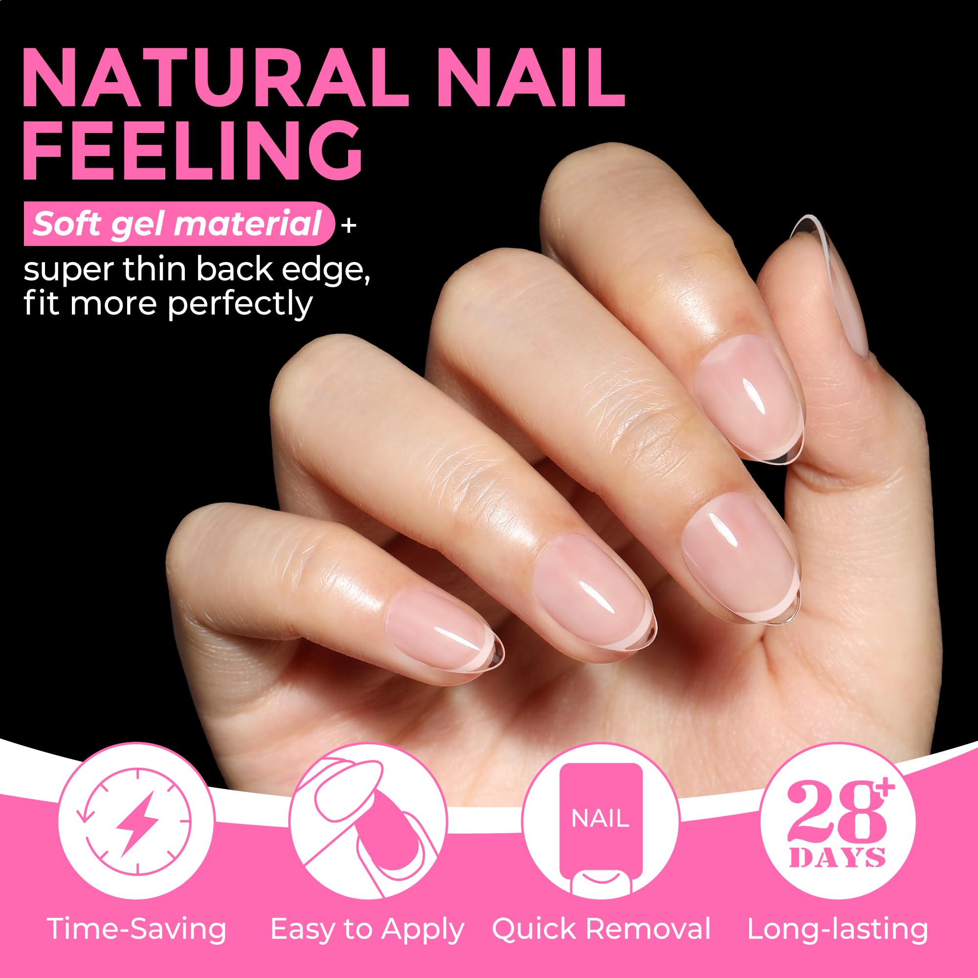 UNA GELLA pas de traces lors de la pression, ongles gel clairs faciles à façonner.