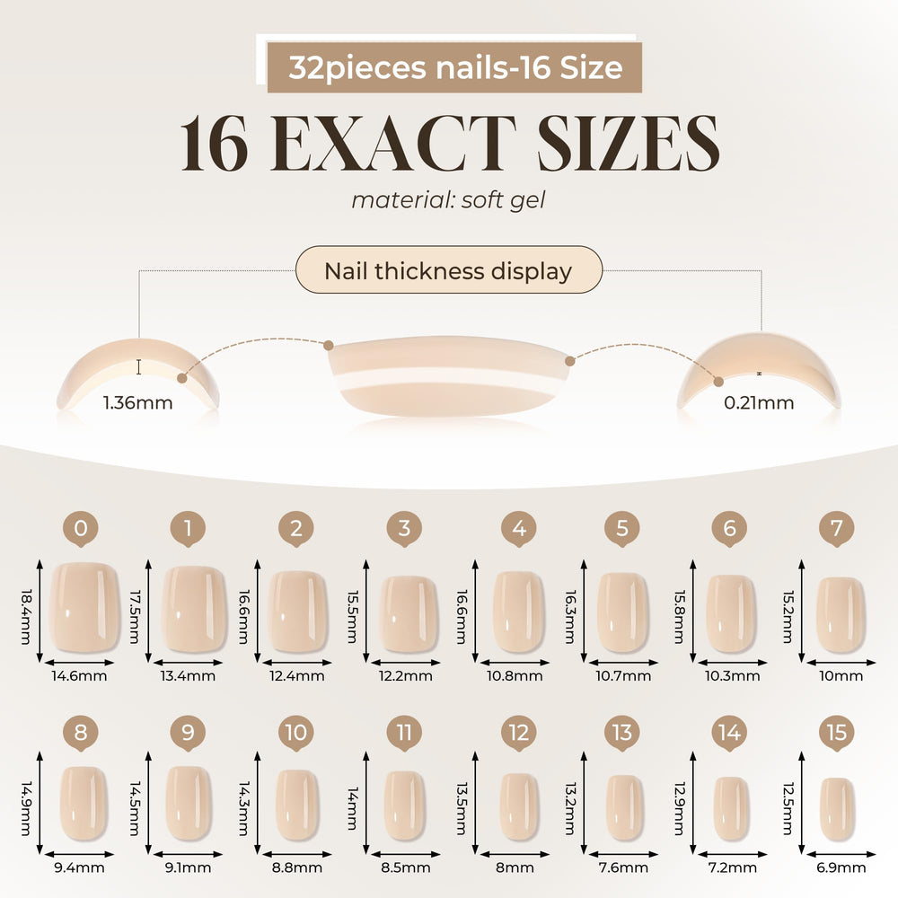 UNA GELLA ongles press-on nude soft gel, étui de rangement pratique