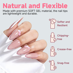 UNA GELLA ongles stiletto long, face brillante pour un look net.
