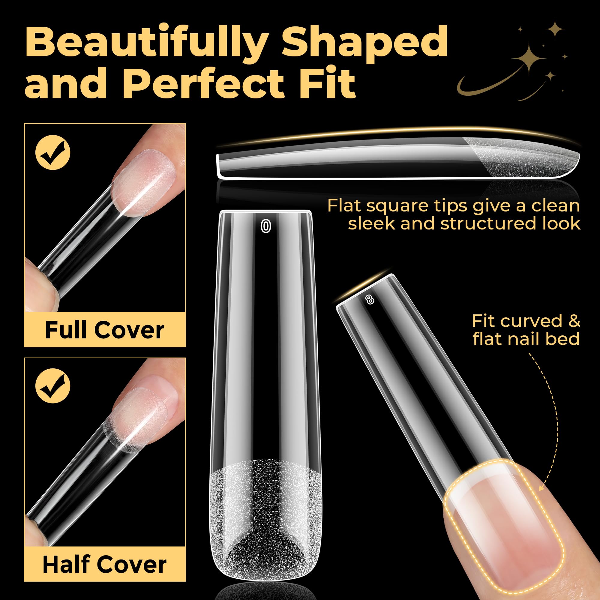 Conditionnement UNA GELLA – 12 tailles, adaptabilité pour tous les ongles.