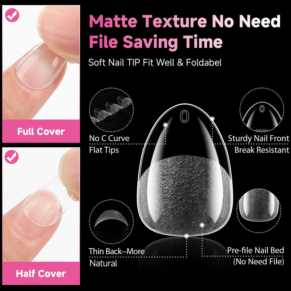 UNA GELLA: pose rapide d’extensions amande extra-court pour salon ou maison.
