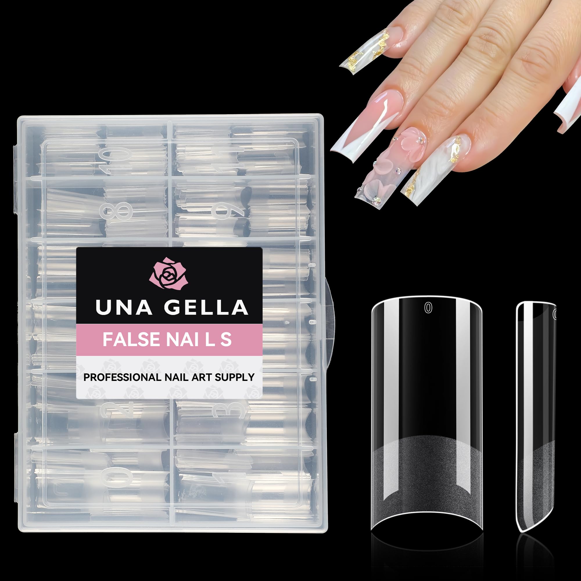 UNA GELLA tip carre clair, application rapide sur salon ou maison.
