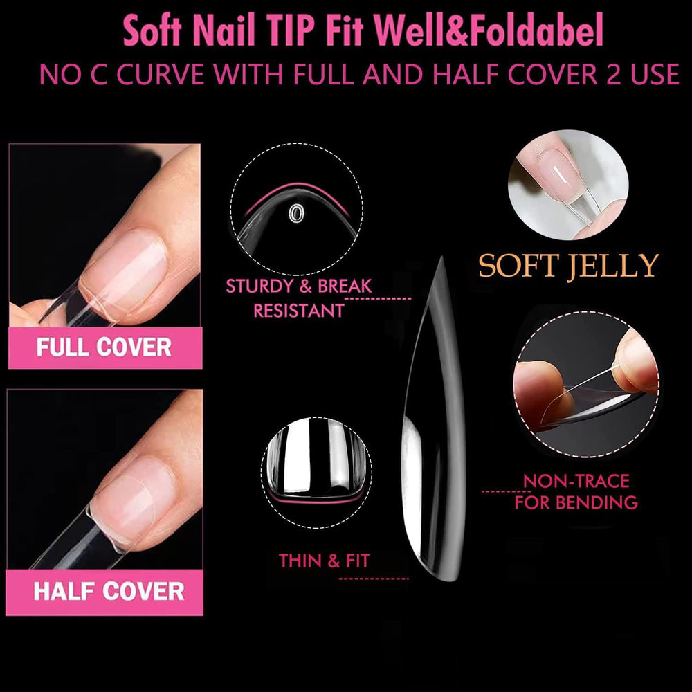 UNA GELLA tip amande sans trace, pose précise et nette.