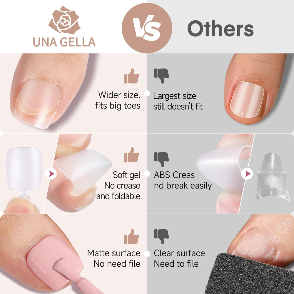 UNA GELLA Tips bord arrière fin et lisse pour une apparence naturelle.