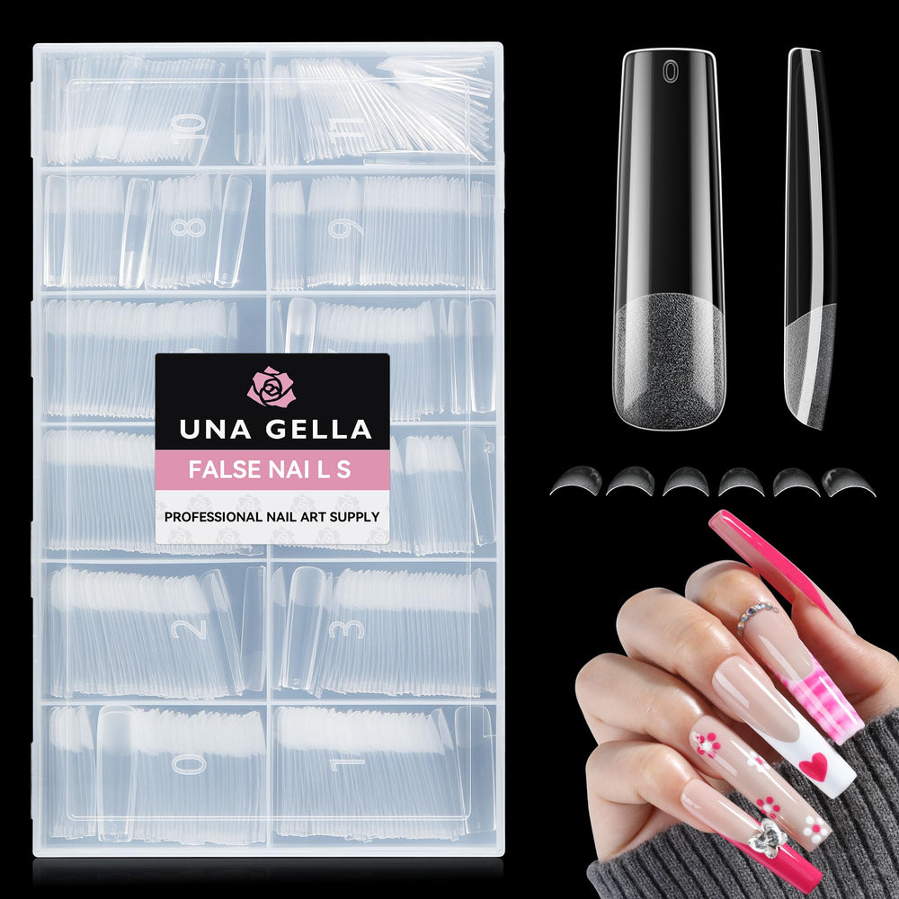 UNA GELLA tips carre XXL clair, pose facile et durable