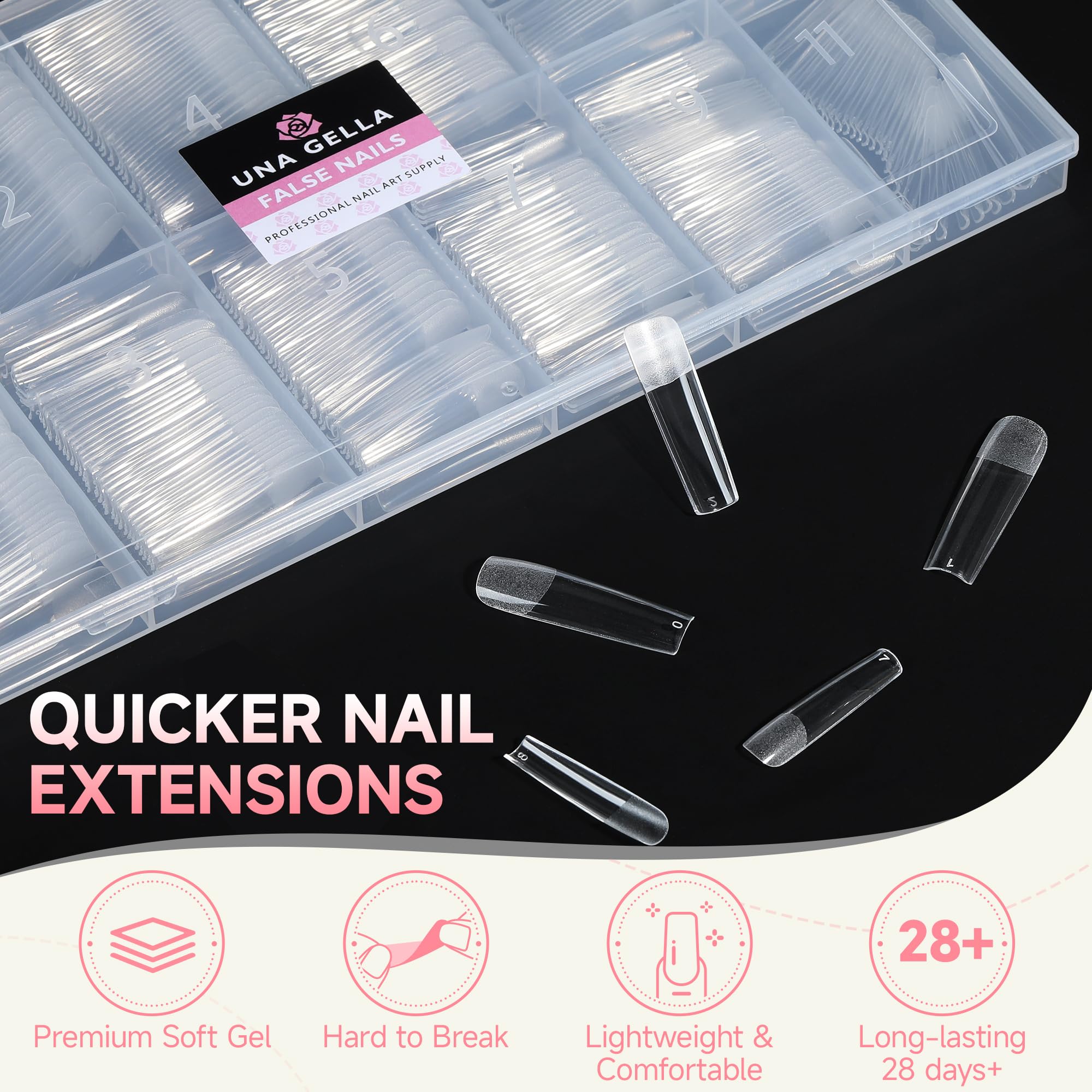 UNA GELLA tips extensions maison, idéal pour DIY à domicile