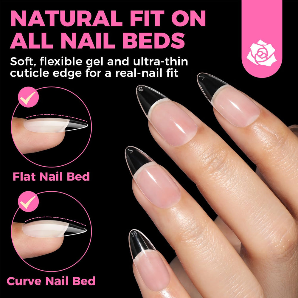 UNA GELLA extensions amande claires sans traces, pose nette.