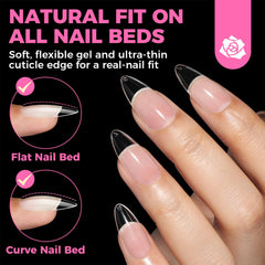 UNA GELLA extensions amande claires sans traces, pose nette.