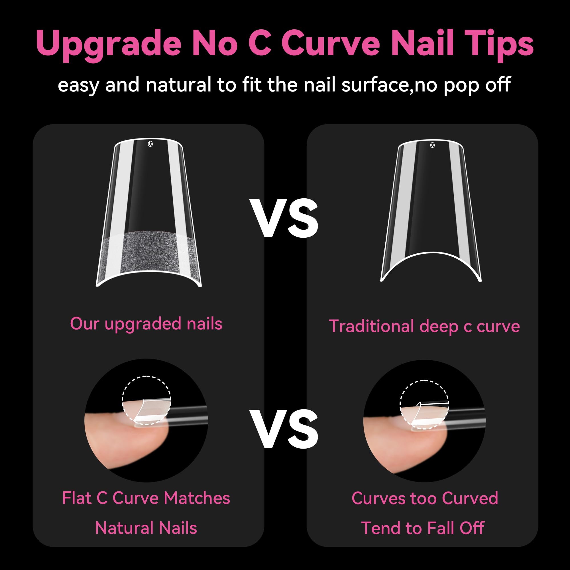 UNA GELLA: tips carrés faciles à poser, surface lisse.