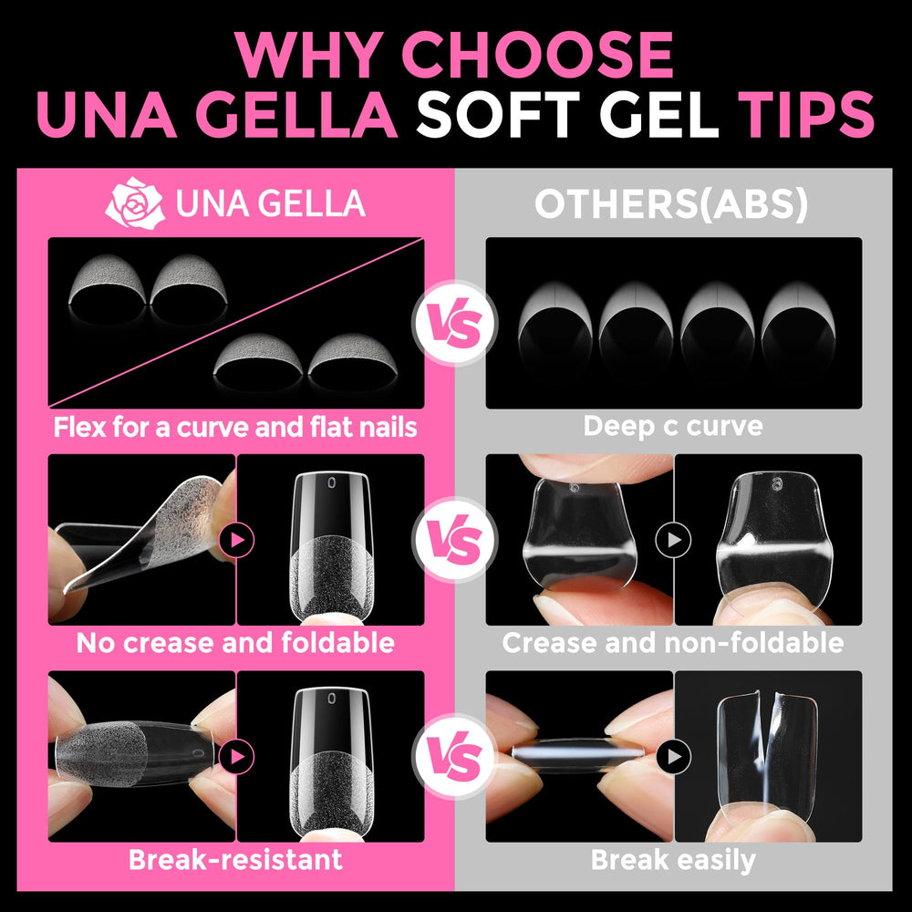 UNA GELLA tips carrés durables: tenue possible sur environ 21 jours.