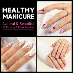 UNA GELLA tips d'ongles ovales adhérence renforcée, application durable.