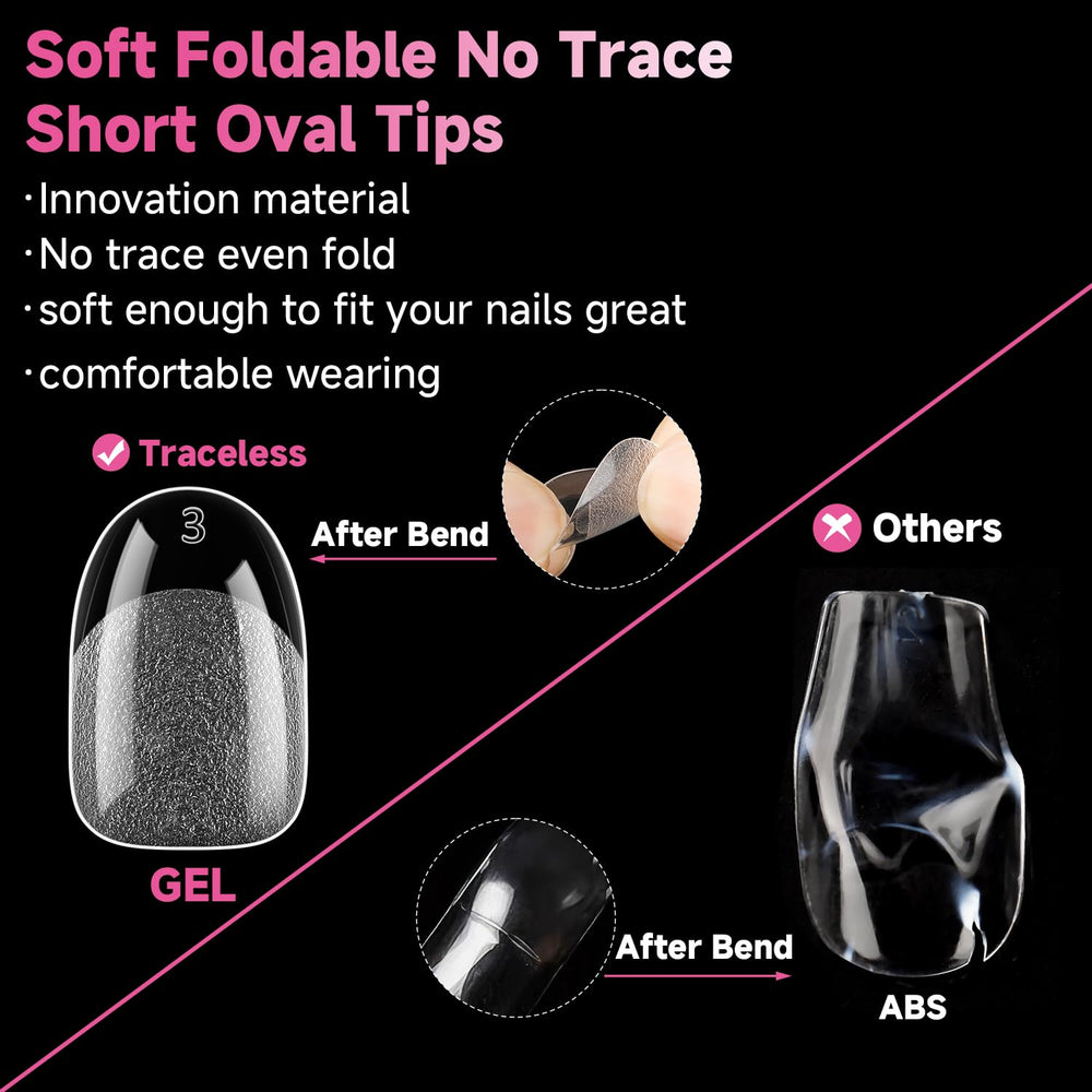 UNA GELLA tips d'ongles ovales ajustement naturel, confort lors du port.