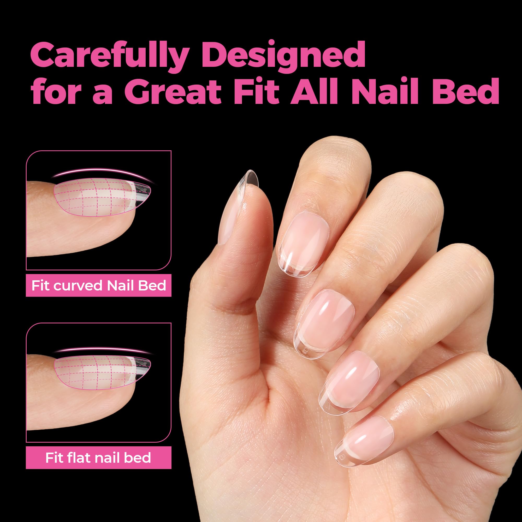 UNA GELLA tips d'ongles ovales montage rapide pour économiser du temps.