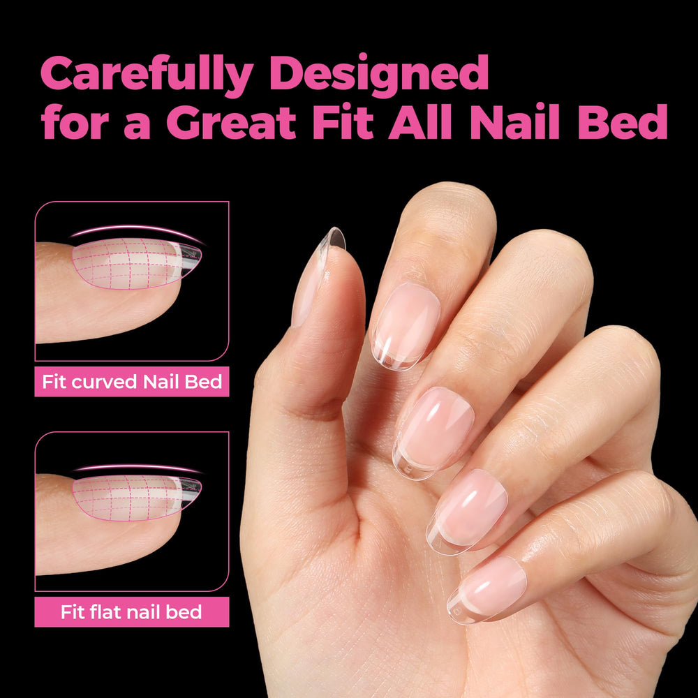 UNA GELLA tips d'ongles ovales montage rapide pour économiser du temps.