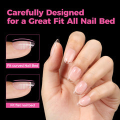 UNA GELLA tips d'ongles ovales montage rapide pour économiser du temps.