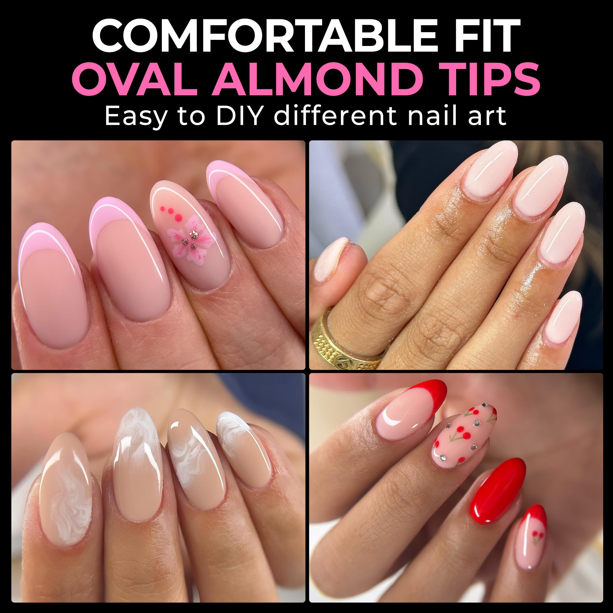 UNA GELLA tips ongles ovale clair idéal pour une manucure à faire soi-même sans trace.