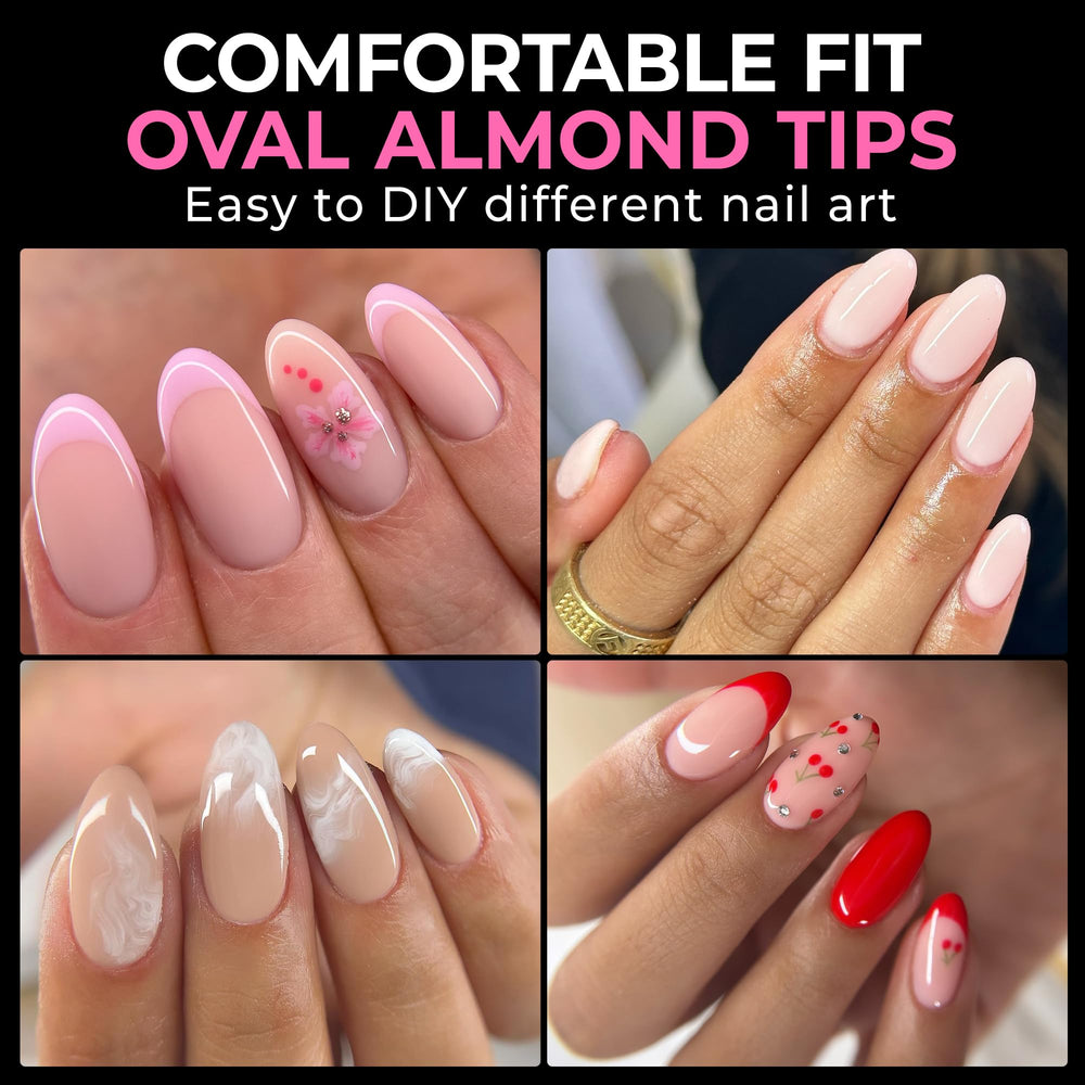 UNA GELLA tips ongles ovale clair idéal pour une manucure à faire soi-même sans trace.