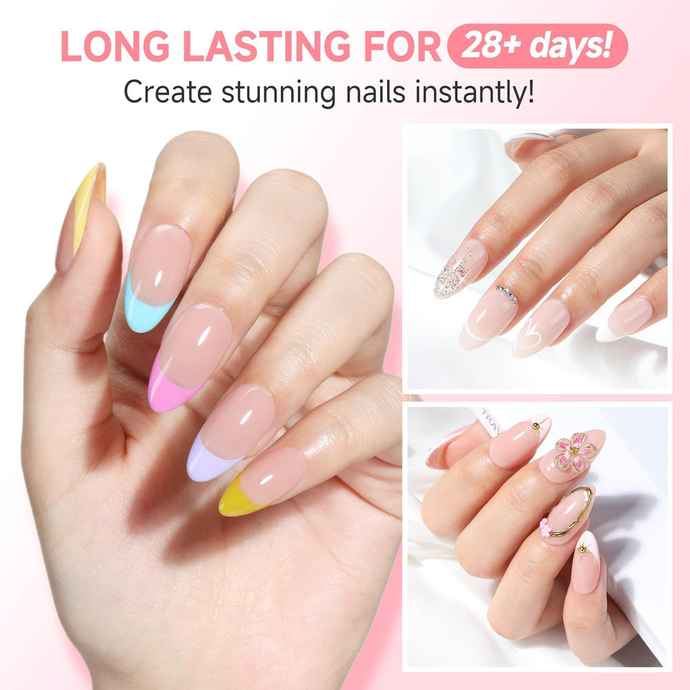 UNA GELLA ongles transparents, look discret et naturel.