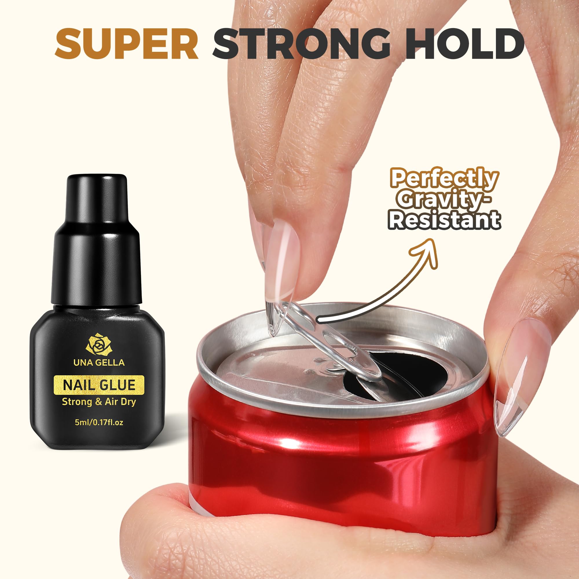 Kit triple colles UNA GELLA de 5 ml chacun pour ongles