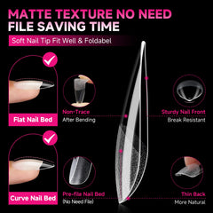 Embouts stiletto pleins UNA GELLA avec adhérence optimale sur l’ongle.
