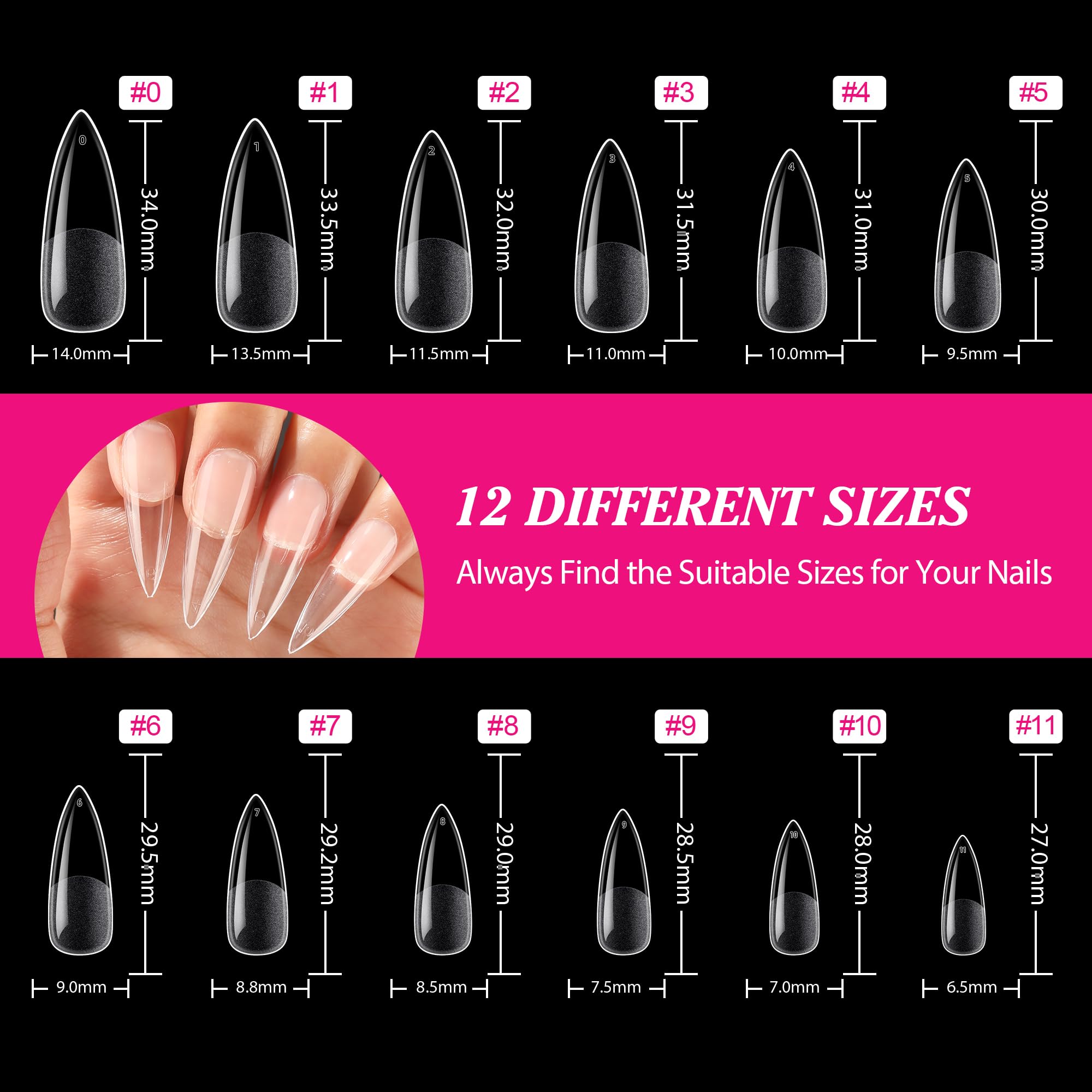 Extensions d’ongles claires UNA GELLA pour bricolage salon à domicile.