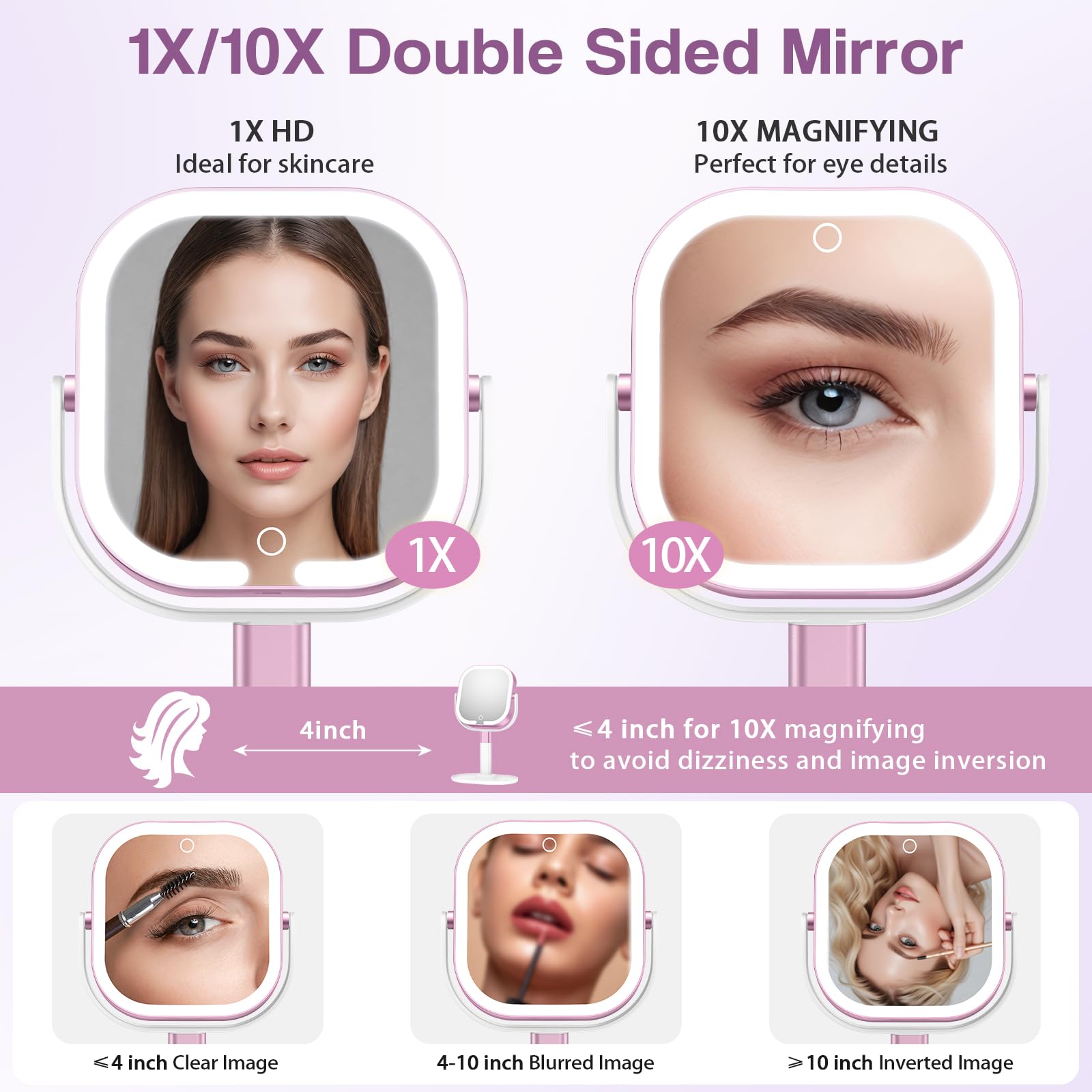 Base large et stable du miroir Unbednigt pour sécurité et stabilité