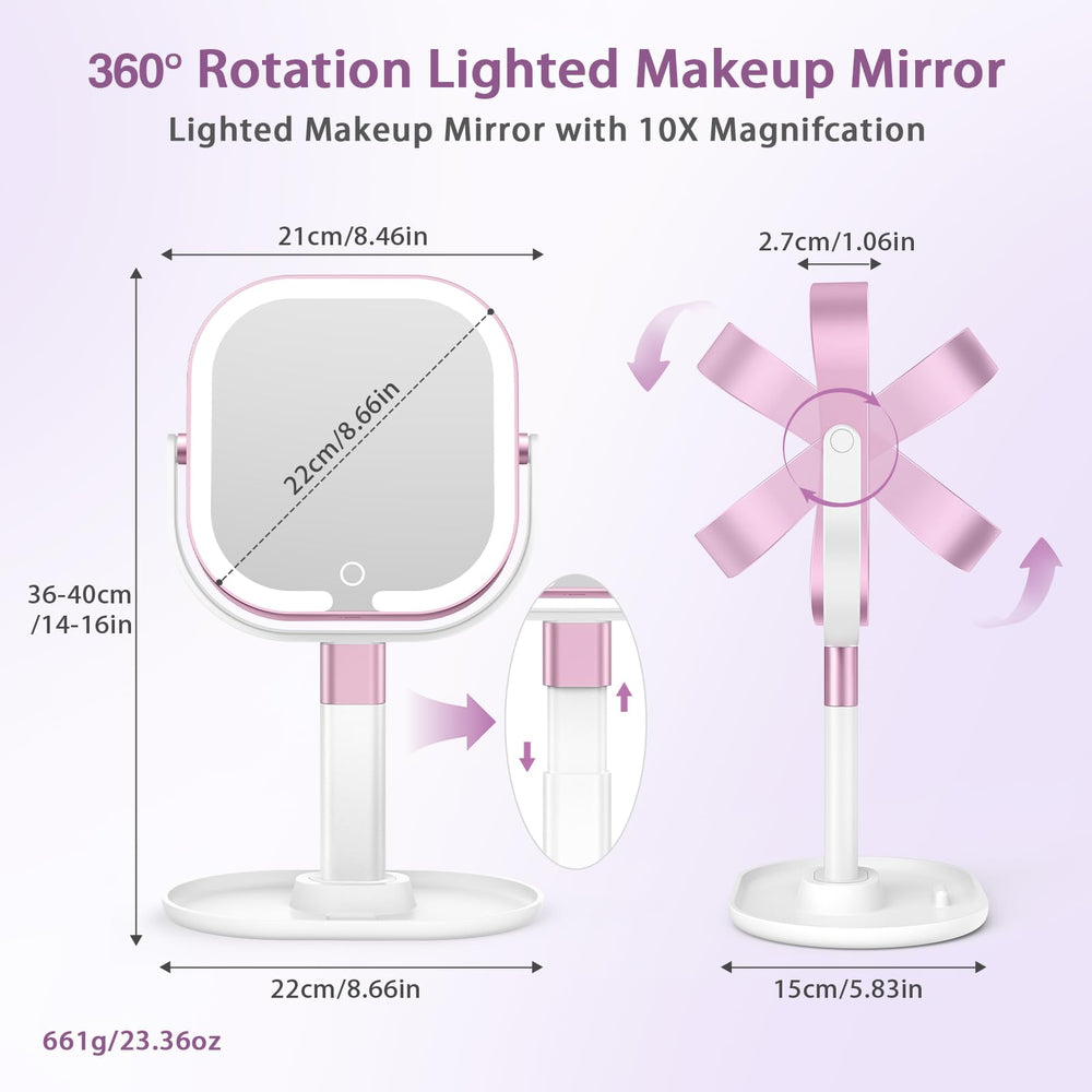 Éclairage à 3 couleurs du miroir Unbednigt, réglable selon l'ambiance