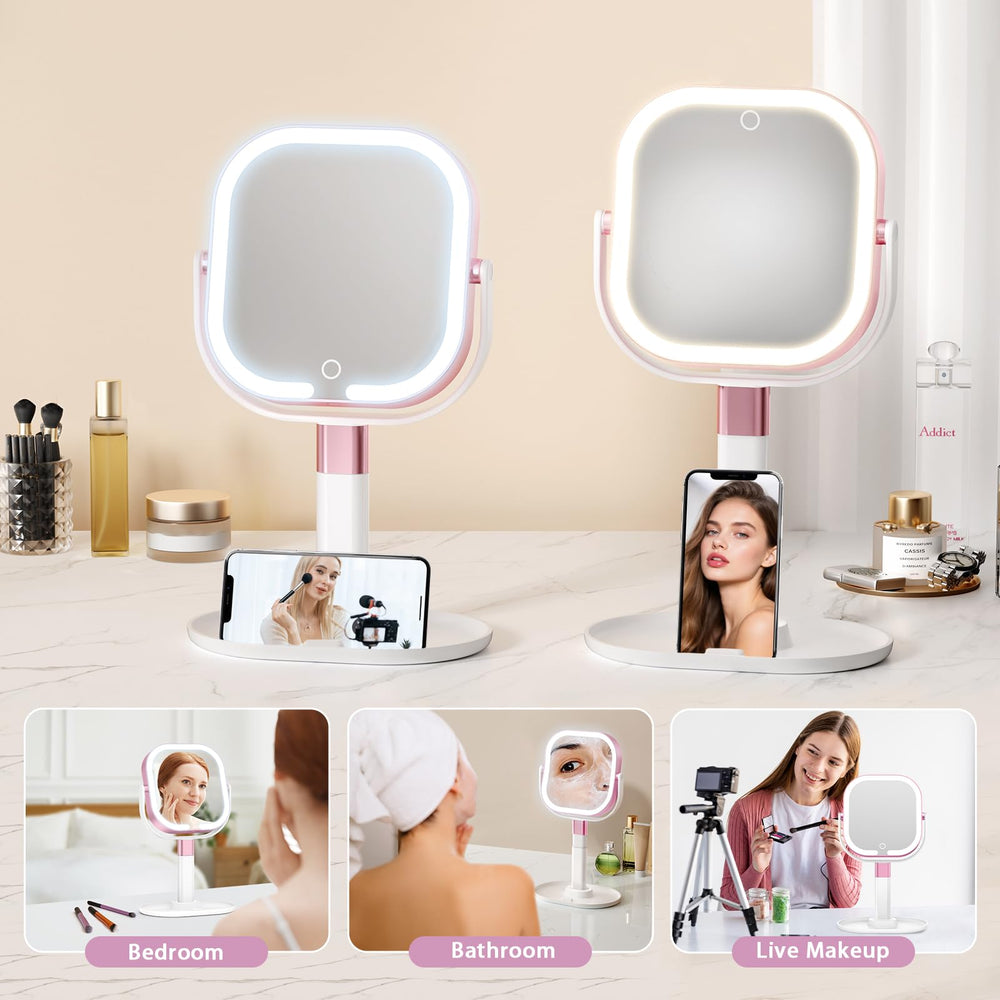 Ensemble prêt à offrir Unbednigt miroir, câble USB-C, chiffon et pince à épiler