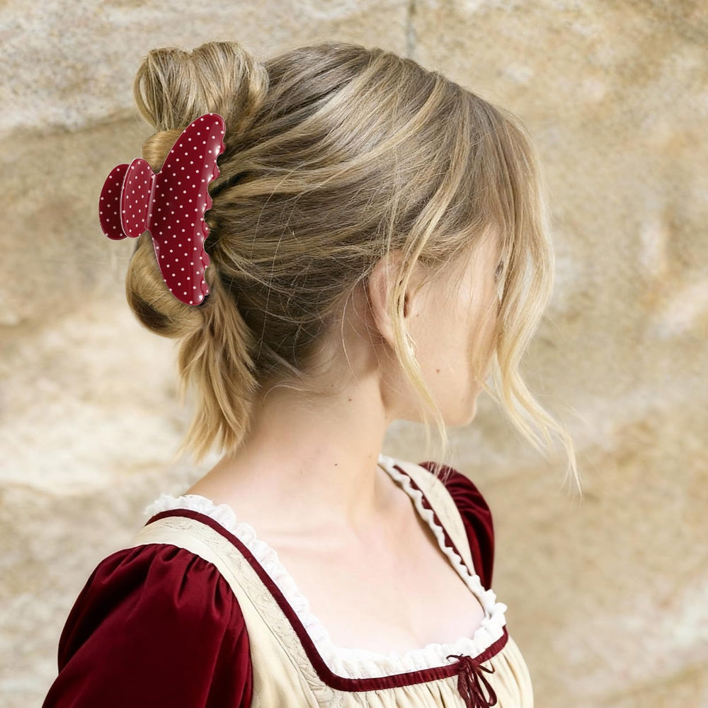 Cadeau coiffure chic Unbednigt pois rouge-beige, lot pratique.