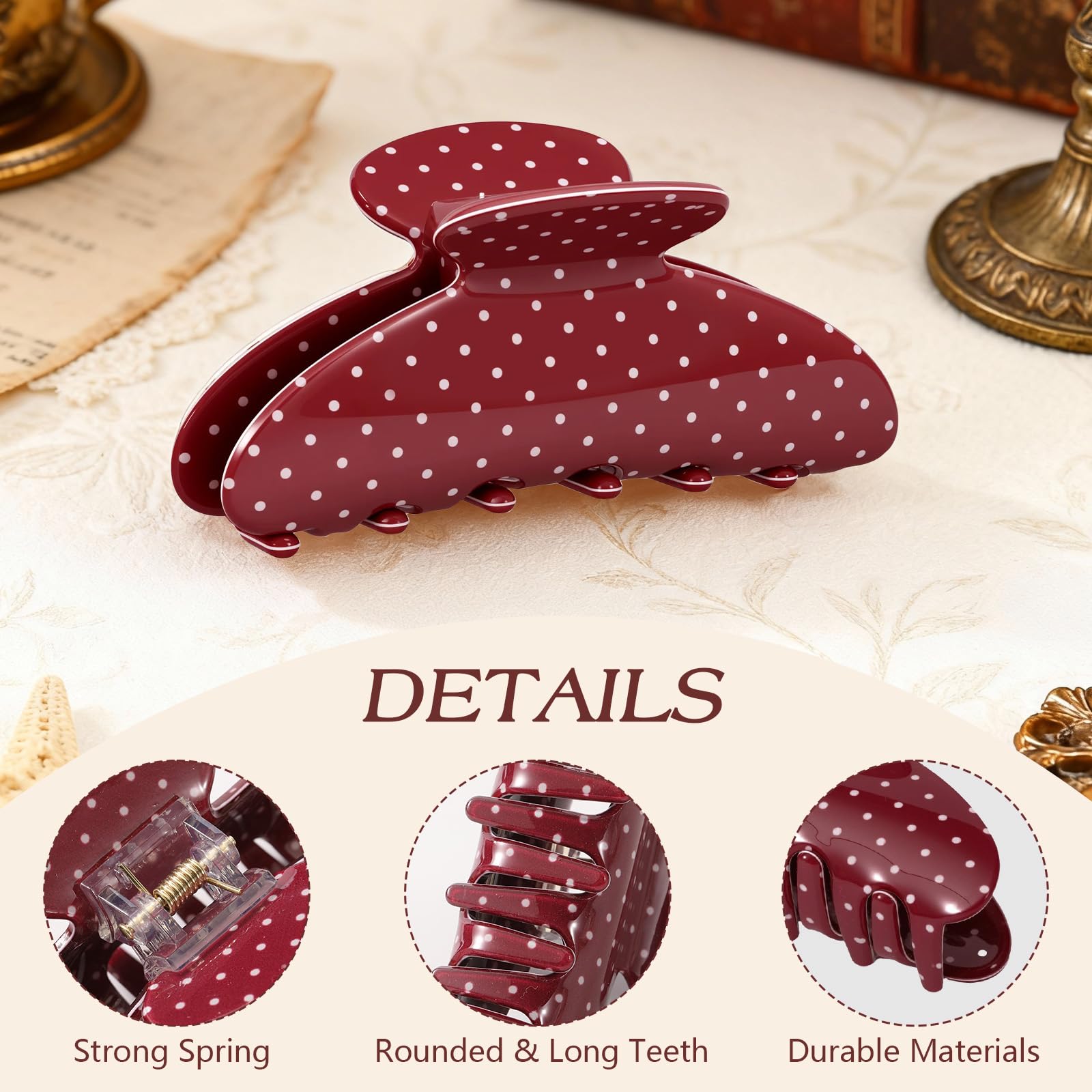 Pinces Unbednigt pois rouge-beige pour une utilisation quotidienne sans effort.
