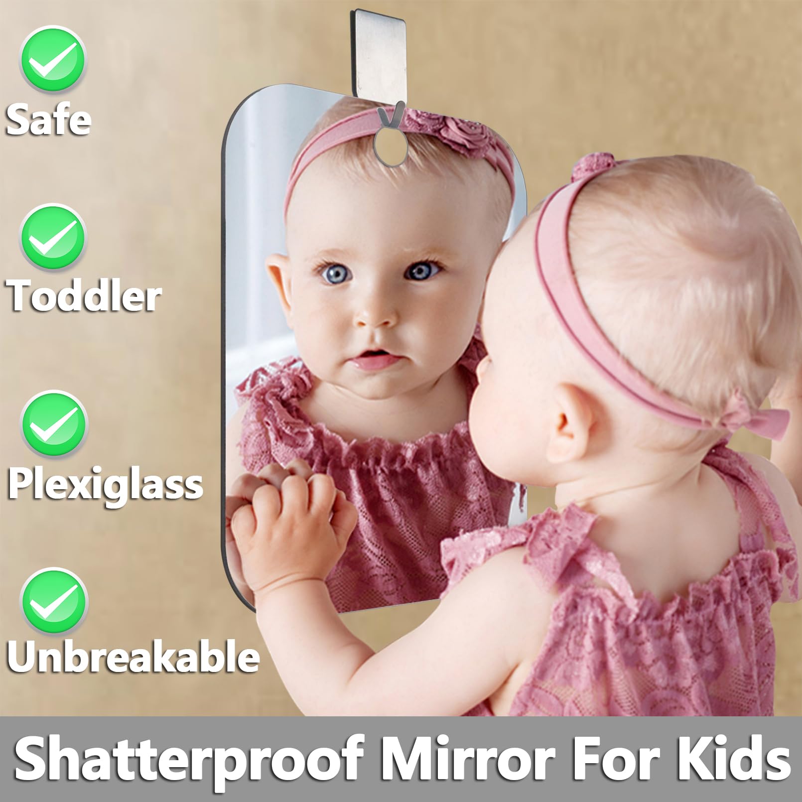 Miroir de douche UNBREAKABL MIRO 10,7×8 pouces, grande surface utile.