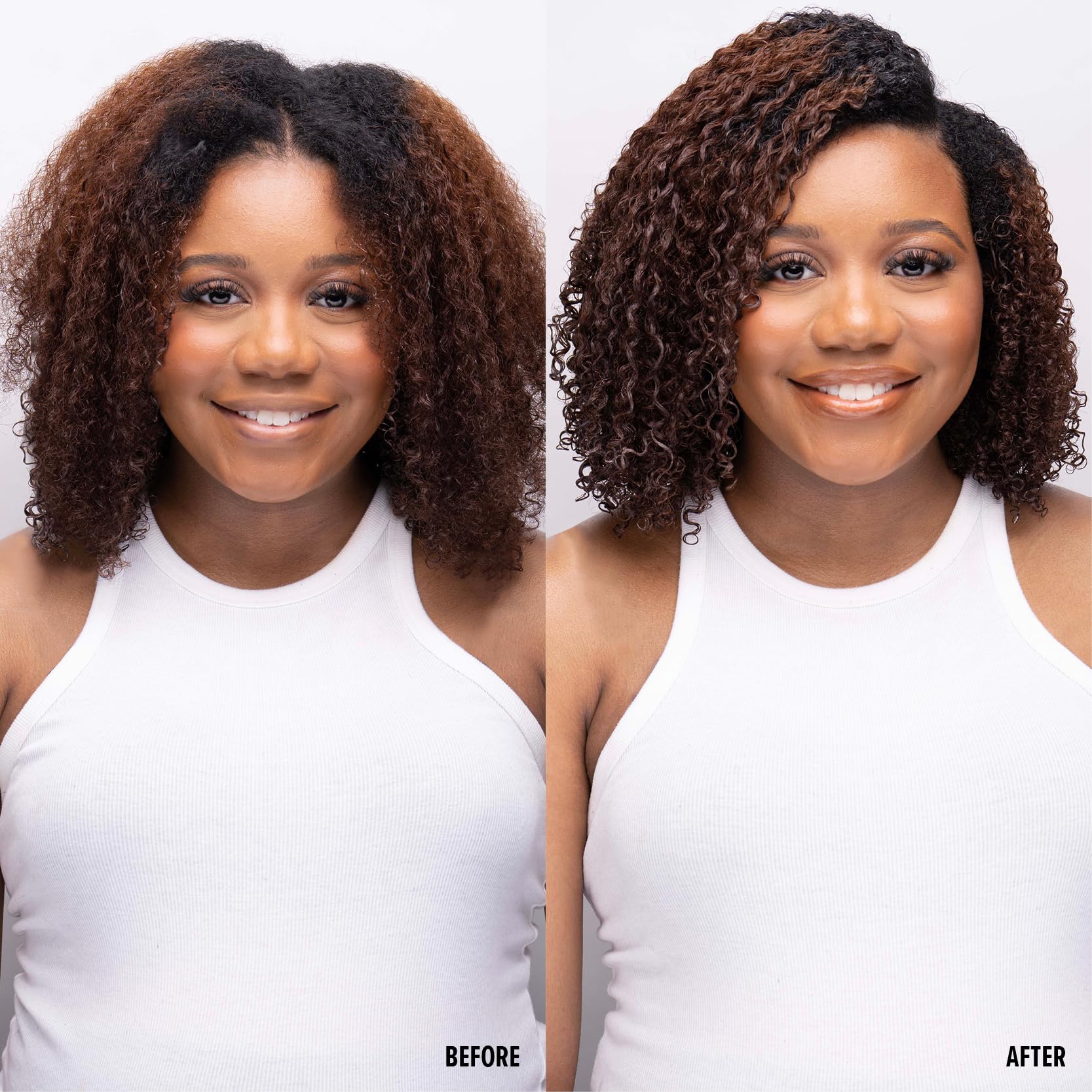 Hydratation légère Curly Magic sur les longueurs et les pointes.