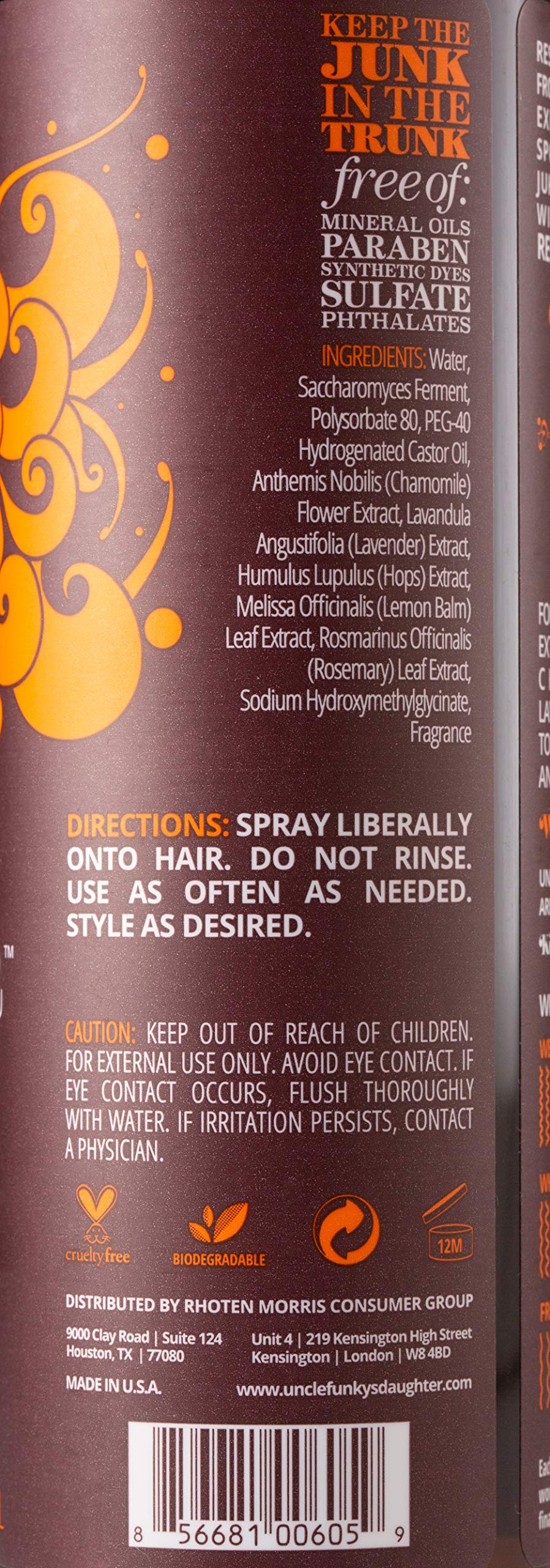 Uncle Funky's Daughter Defunk tonique-entre-shampooing pratique en déplacement.