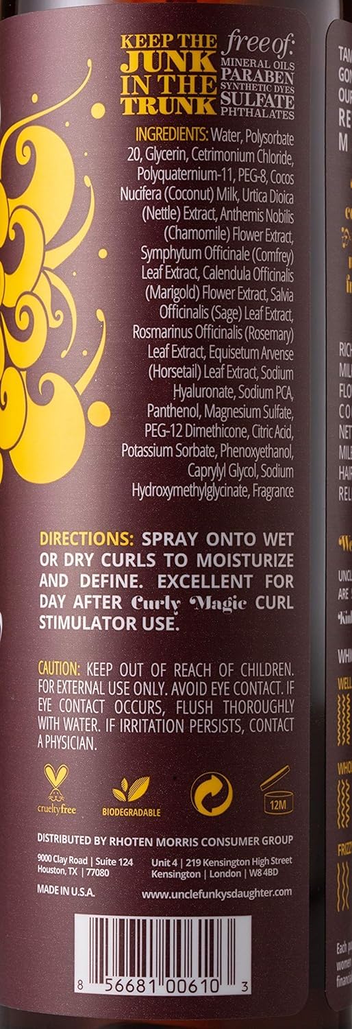 Uncle Funky's Daughter Thirsty Curls Leave-In, définition renforcée des boucles sans alourdir.