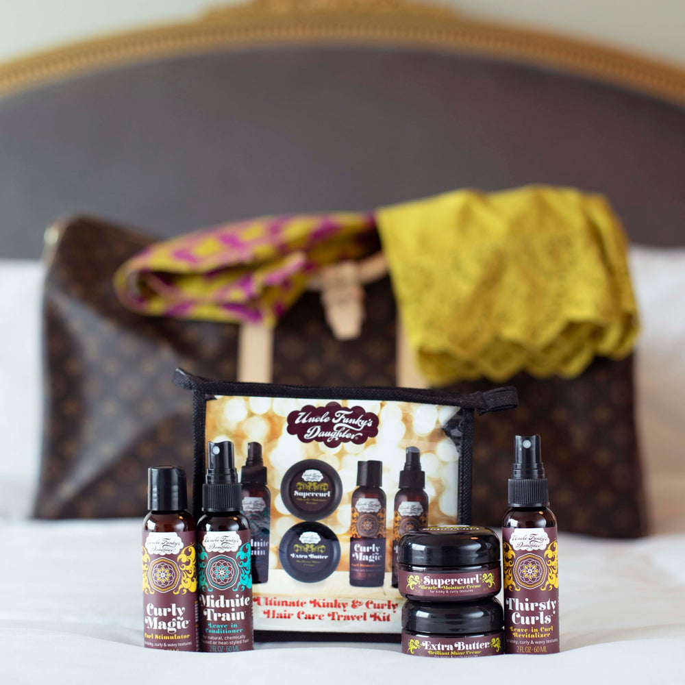 Uncle Funky's Daughter Ultimate Kit packaging demonstrates all five products together.