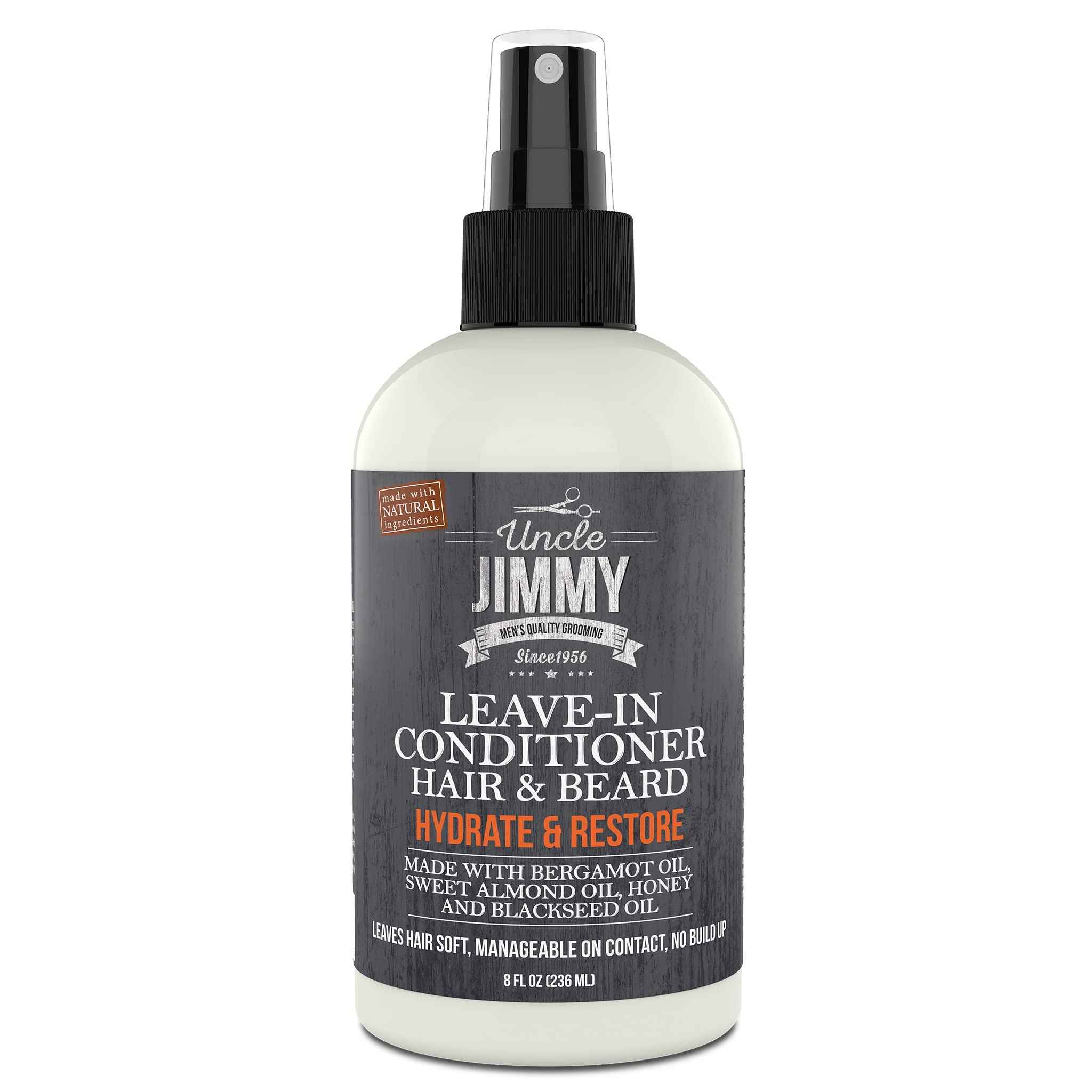 Uncle Jimmy conditionneur sans rinçage pour barbe et cheveux: douceur et hydratation.