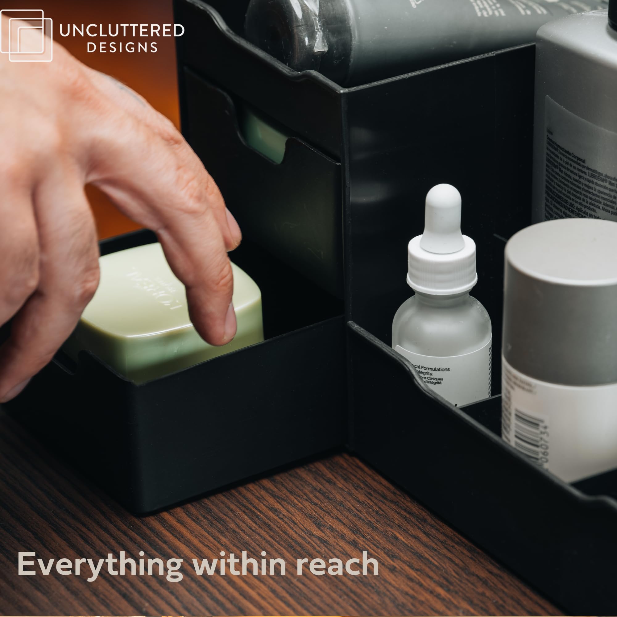 Uncluttered Designs grand organisateur vanité noire — parfait comme cadeau pratique