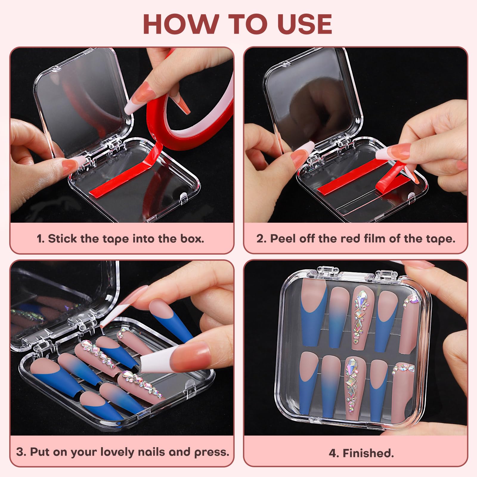 Affichage d’ongles transparent Udefineit, contrôle rapide des designs