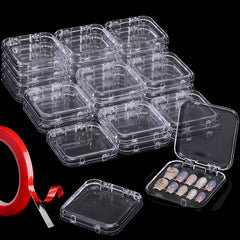 Udefineit boîtes ongles transparentes, présentation claire des ongles sans ouverture