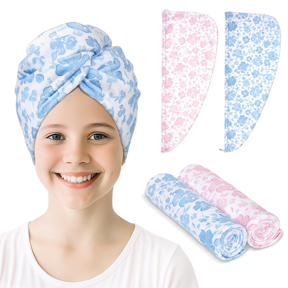 Serviette Unicorn Castle pour cheveux d'enfant, absorption rapide pour un séchage efficace.