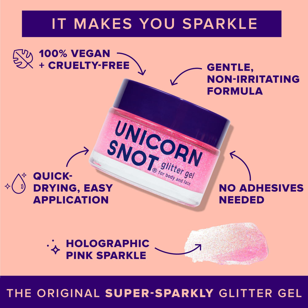Brillance holographique Unicorn Snot sur les cheveux, effet spectaculaire pour festival