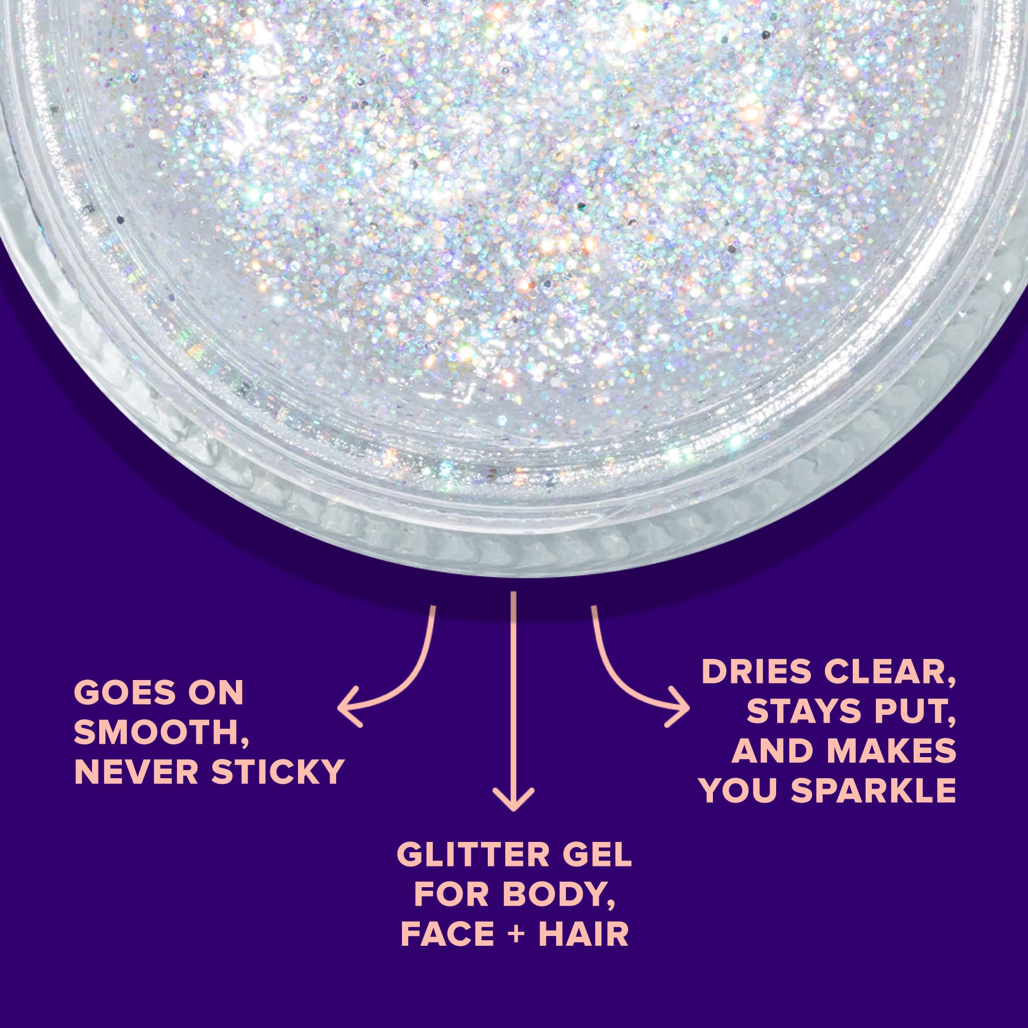 UNICORN SNOT paillettes-brillance cheveux : brillance instantanée et facile à enlever.