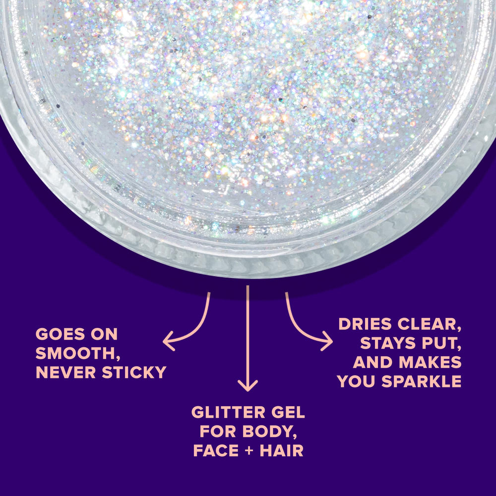 UNICORN SNOT paillettes-brillance cheveux : brillance instantanée et facile à enlever.