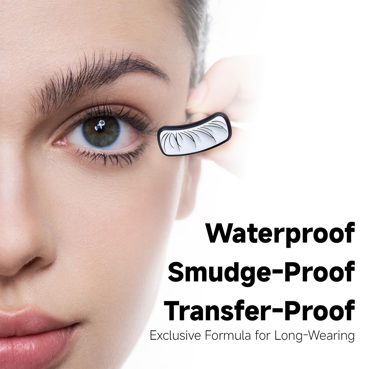Unicos natural lower lash stamp creates separated lashes.