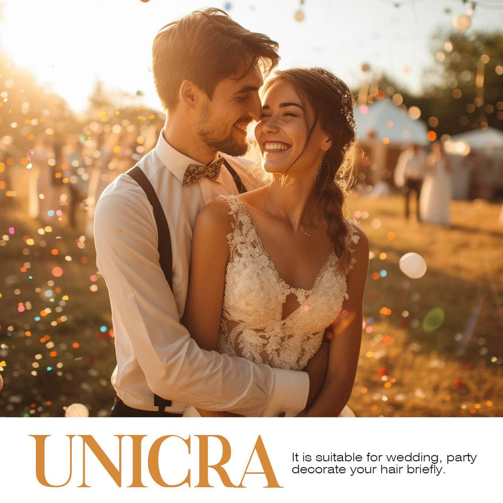 Unicra ensemble barrettes coiffure mariage etoile-lune argent pack5, kit complet prêt à porter.