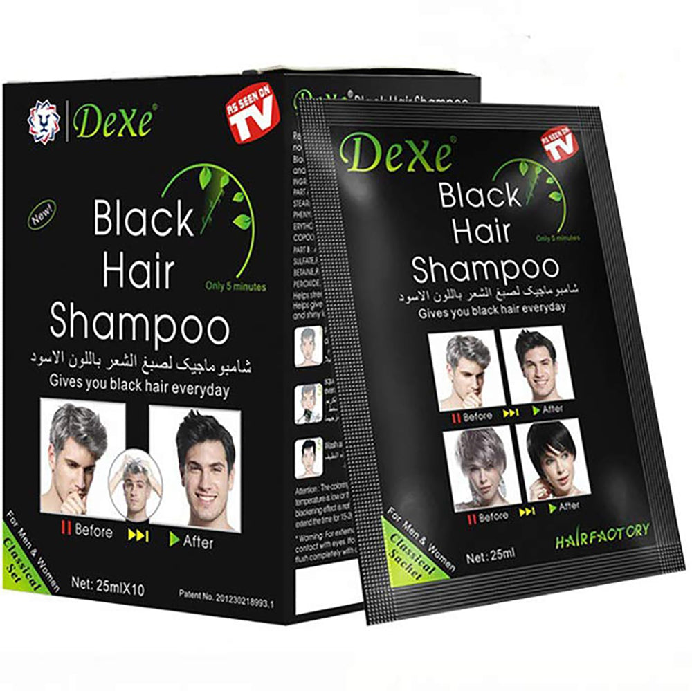 Uniforu Shampoo Coloration Instantanée, boîte noire pratique pour retouches à domicile.