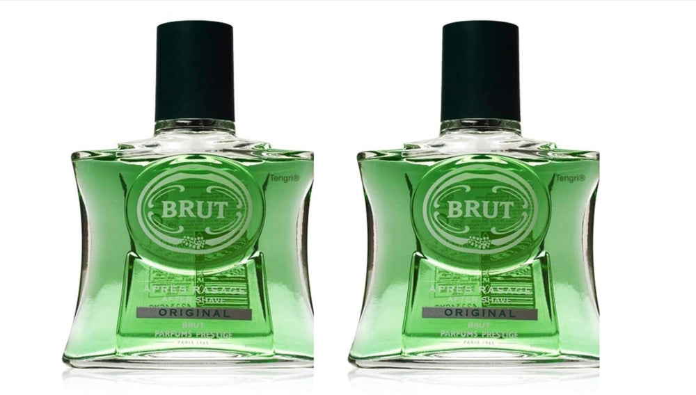 Brut Après-rasage Original d’Unilever — bouteille élégante pour une sensation rafraîchissante après rasage.