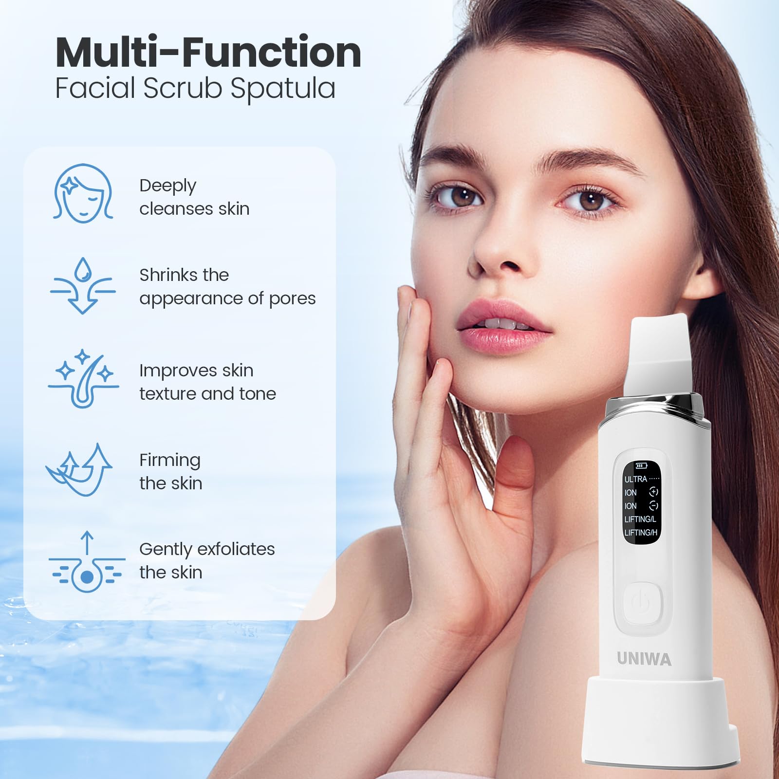 UNIWA spatule visage ultrasonique massage lifting pour peau tonifiée