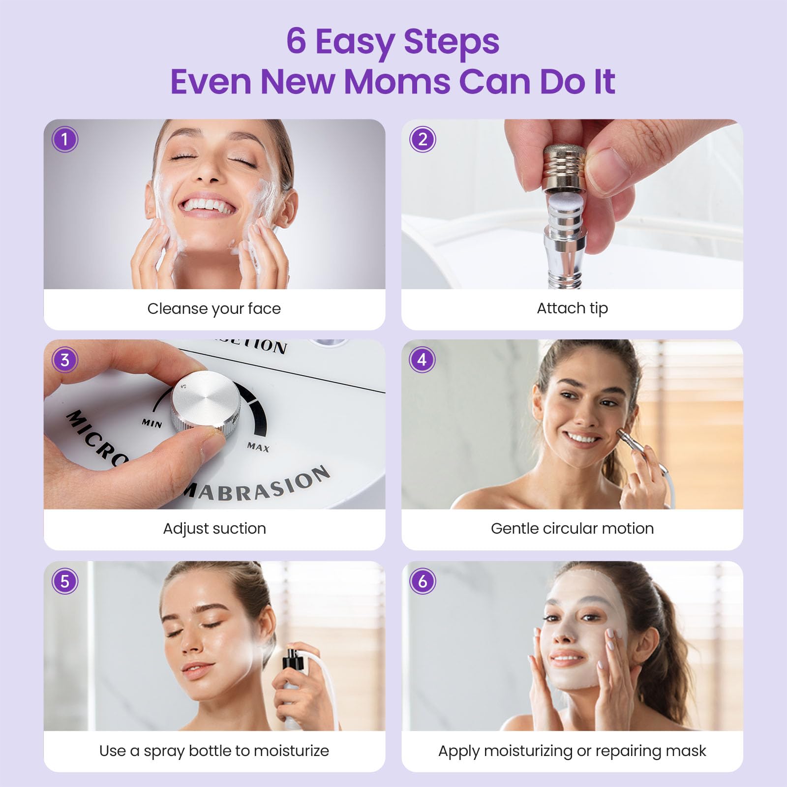 Meilleure absorption des crèmes grâce à UNOISETION Diamond Microdermabrasion.