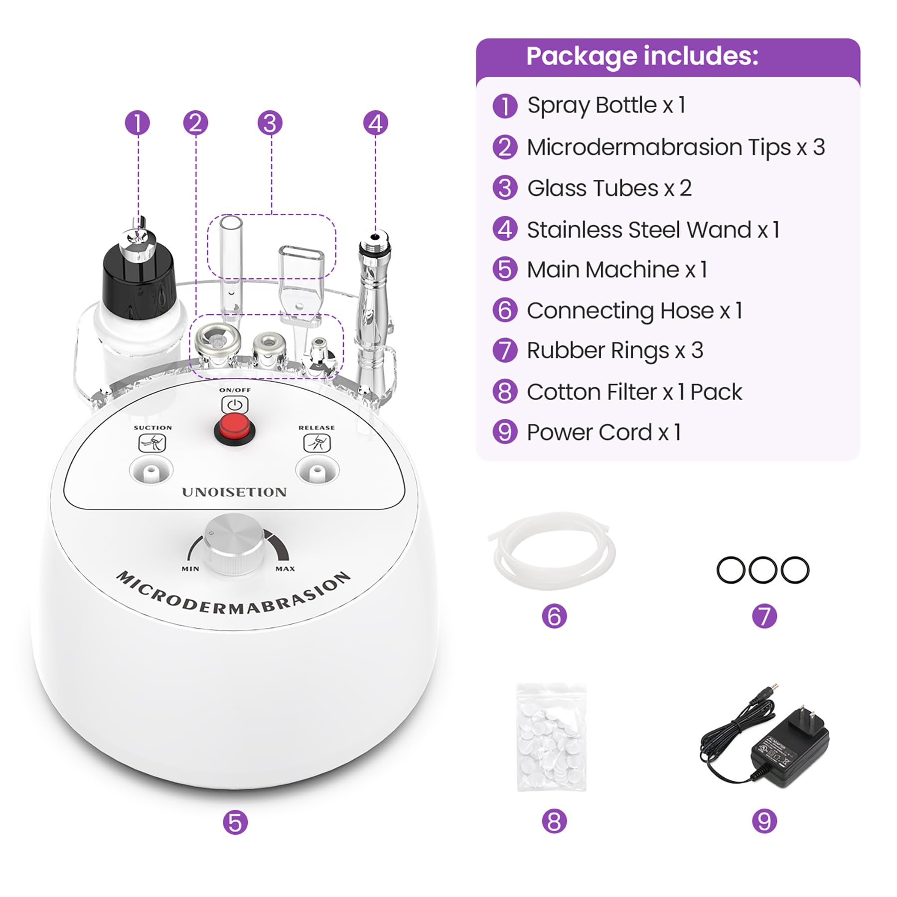 UNOISETION microdermabrasion au diamant, cadeau idéal pour soin du visage à domicile.
